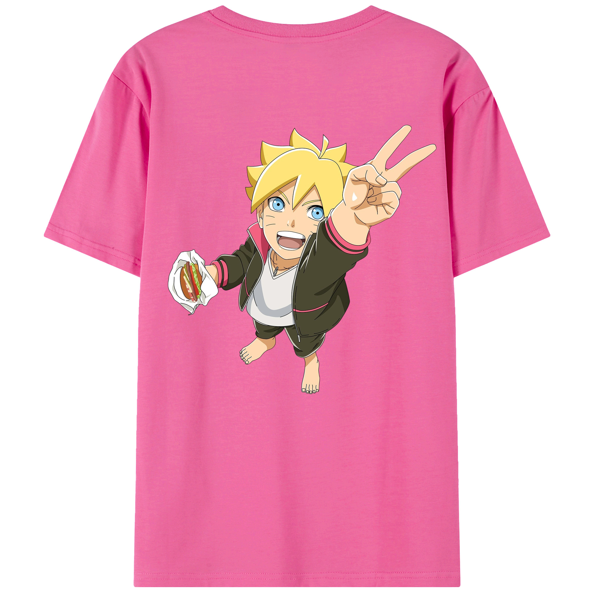 （画像用） NARUTO -ナルト- うずまき ボルト Uzumaki Boruto レディース半袖Tシャツ(バックプリント)